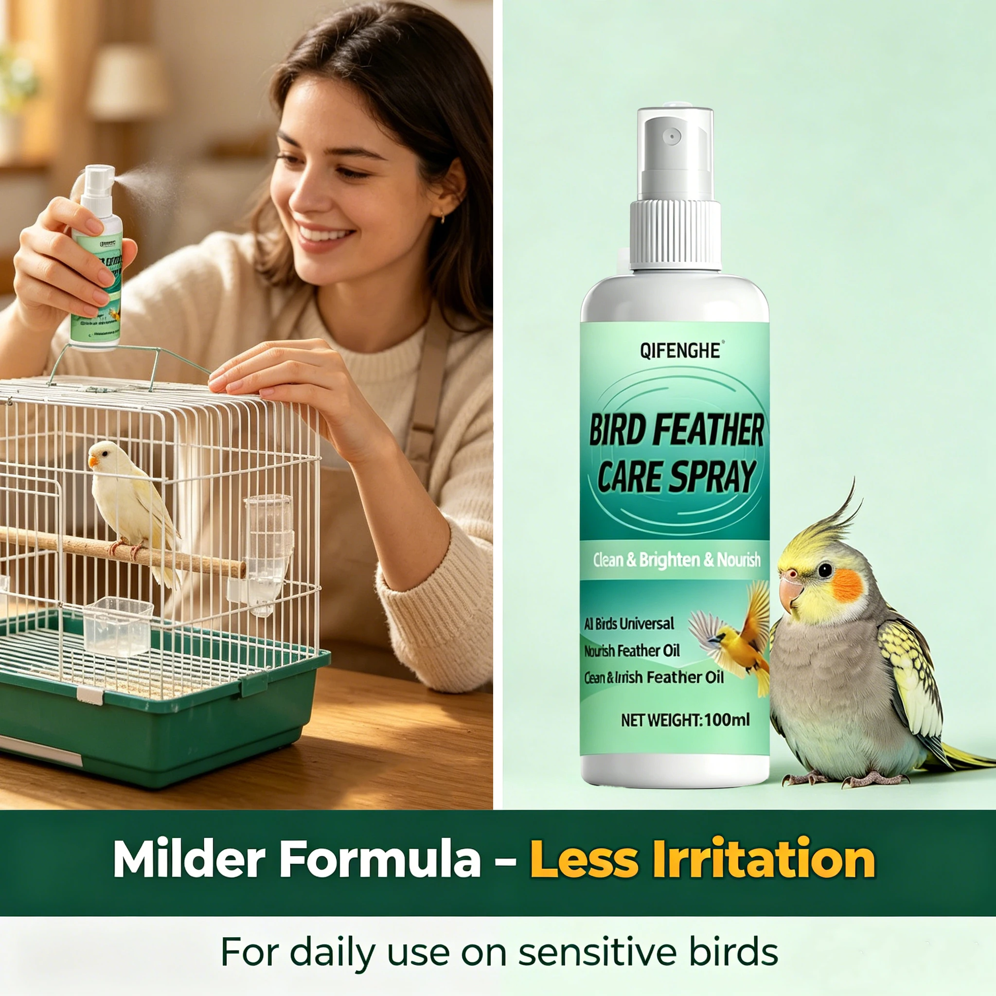 Vogelfederpflegespray, sanfte Formel reinigt, hellt auf und pflegt Federn für alle Vögel. – Detail 5