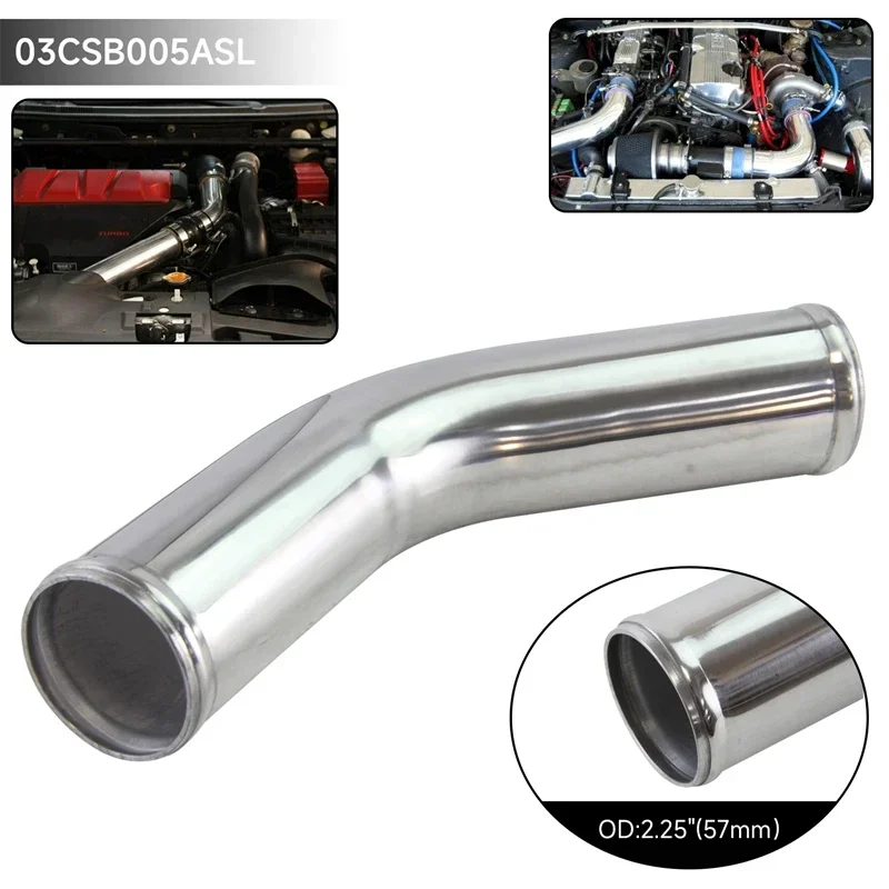 

Universal 45 Degree 57-80mm 2.25"-3.15 inch Aluminum Intercooler Intake Pipe Piping Tube hose