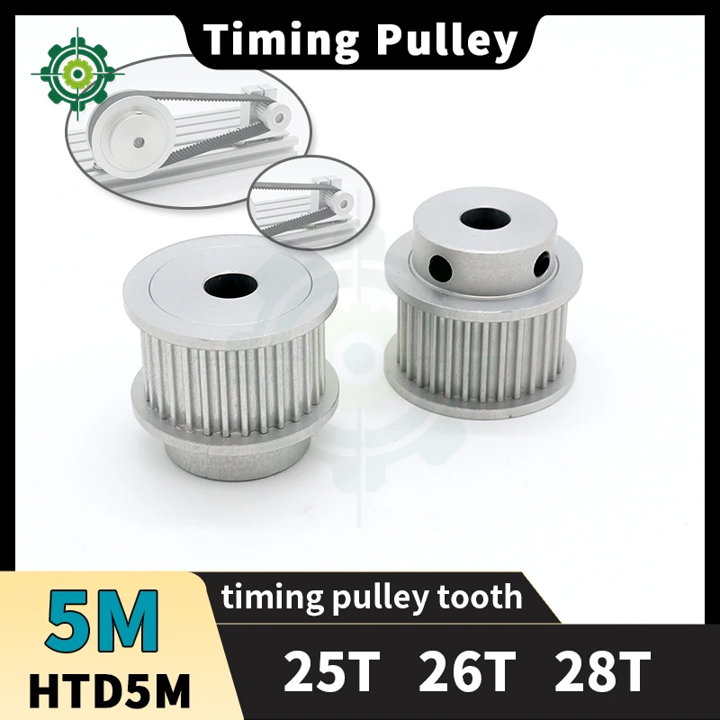 

HTD5M Timing Pulley 25T 26T 28T HTD5M Pulley keyway 25teeth 26teeth 28teeth Inner Bore 5M Synchronous Wheel HTD 5M Belt Pulley