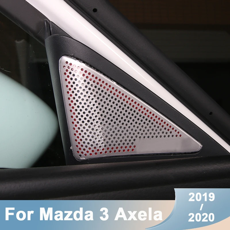 For Mazda 3 2019-2023 2024 2025 Interior A Pillar Window Post Speaker Triangle Cover Trim Garnish Bezel Moulding Accessories