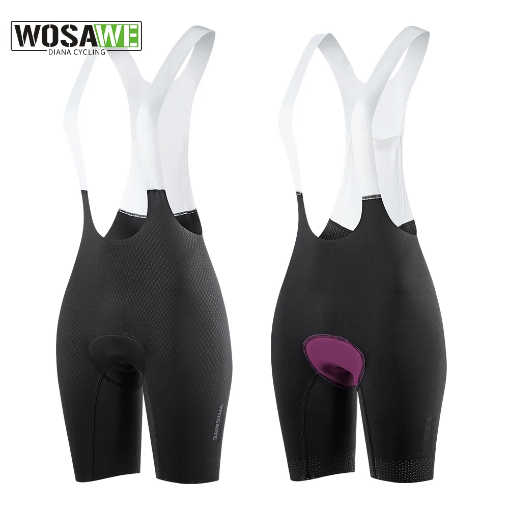 

WOSAWE Women Cycling Bib Shorts Road Bike Breathable Padded MTB Tights Bicycle Wear Outdoors Sports Biking Riding Trousers