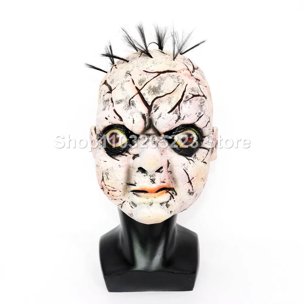 

Halloween Baby Full Face Headset, Horror Trick Disguise Face Changing Headache Decoration Prop, Horror Night Theme Party DJ Bar