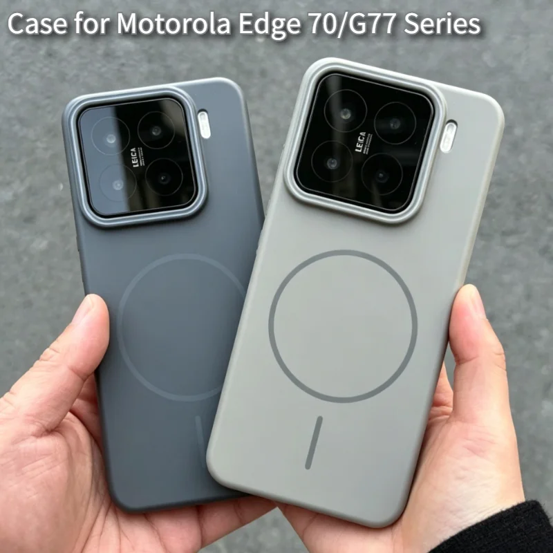 Capa Traseira Magnética Antichoque de Cor Pura Luxuosa para Motorola Signature Moto Edge 70 Ultra 60 Pro 50 Fusion G67 G57 G17 Power G86