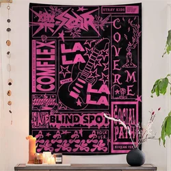 Streunende 5-star-kids-d kpop Tapisserie Anime Tapisserie hängen Tarot Hippie Wandteppiche Wohnheim Wandbehang Blätter