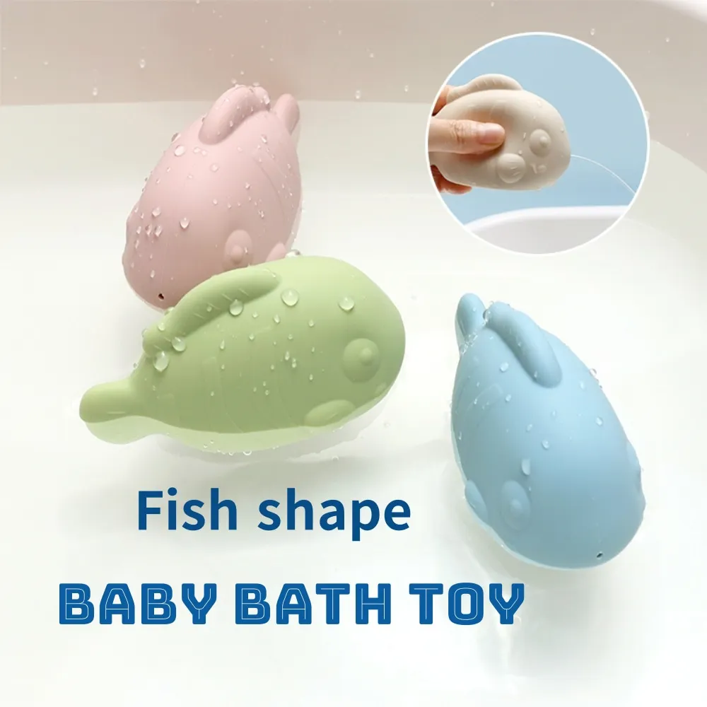 Silicone Fish Bath Toy - Squeeze & Spray Water Fun for Babies & Toddlers Make Bath Time Fun!