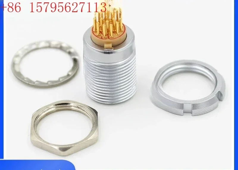 Insert the connector into the 1B straight pin multi-core PCB board, connect the socket with double nuts, and push pull self-lock