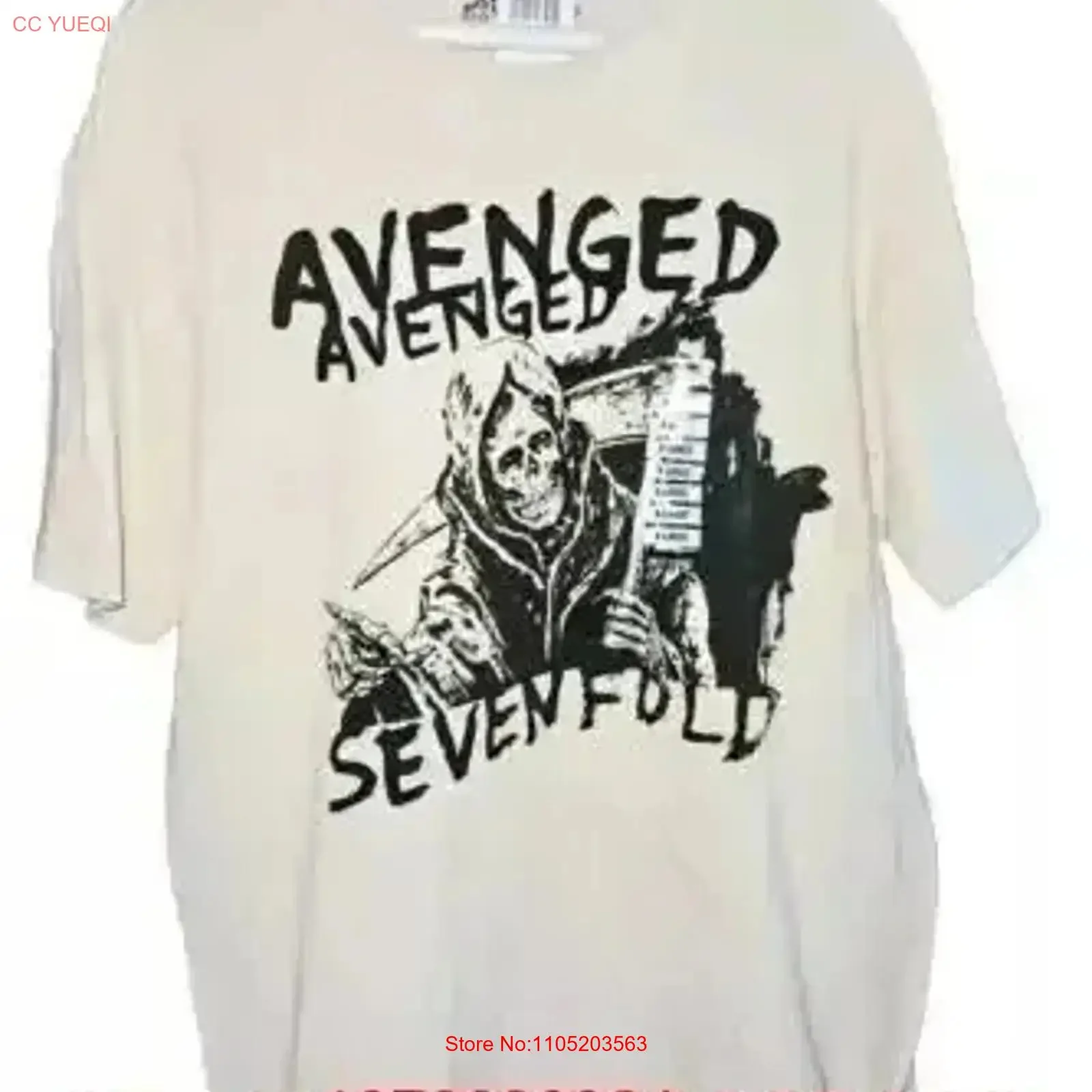 Avenged Sevenfold Life Is But A Dream Grim Reaper Boyfriend Fit Girls T Shirt XL vintage Washed designer clothes Stylish Casual