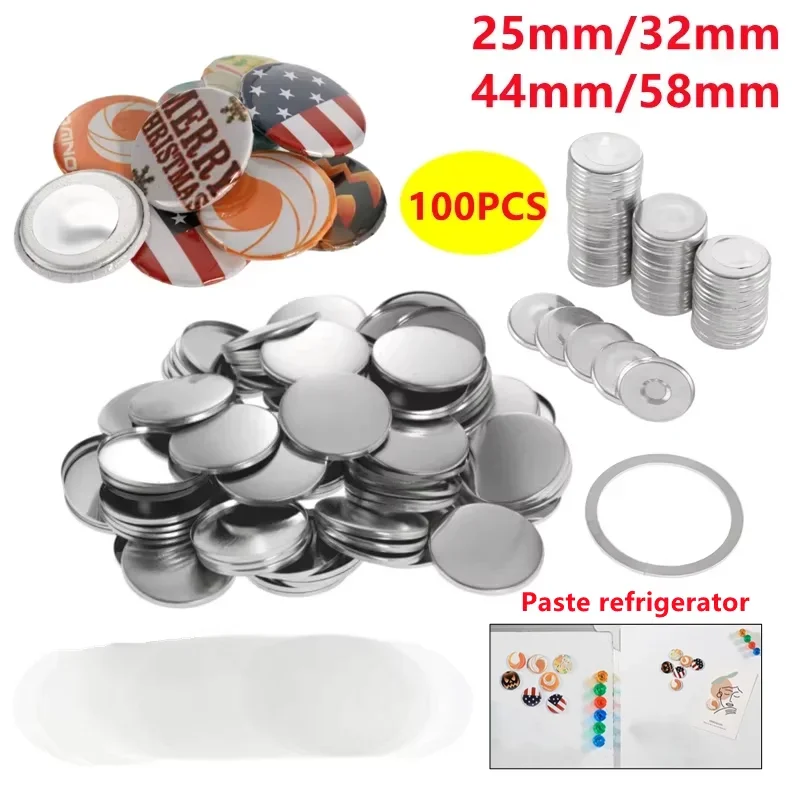 Danemark ges magnétiques pour réfrigérateur, 25-58mm, 100 pièces, accessoires de bricolage, bouton vierge