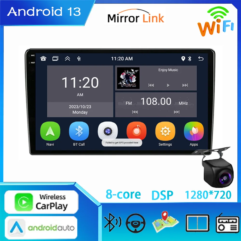 

Universal 10" 2Din Car Radio GPS Android auto Carplay Android 13 6G+128G Car Audio FM WIFI Automotive Multimedia Player