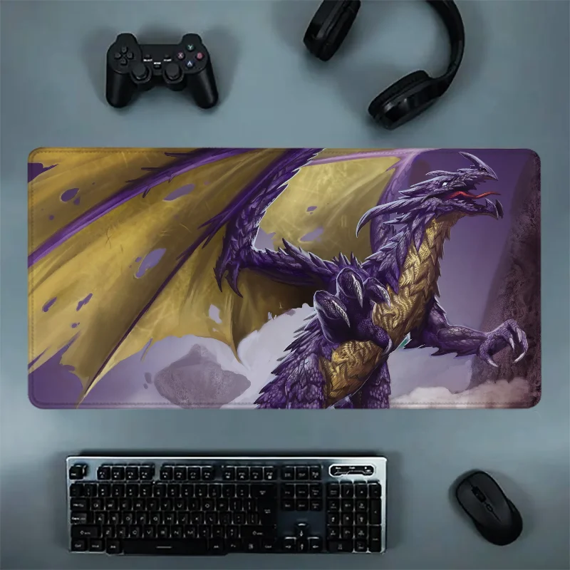 Alas Mouse Gaming, aksesoris kantor varian naga Anime, alas Permainan Gamer, alas meja Deskmat, bantalan penggunaan Pc Xxl Desktop