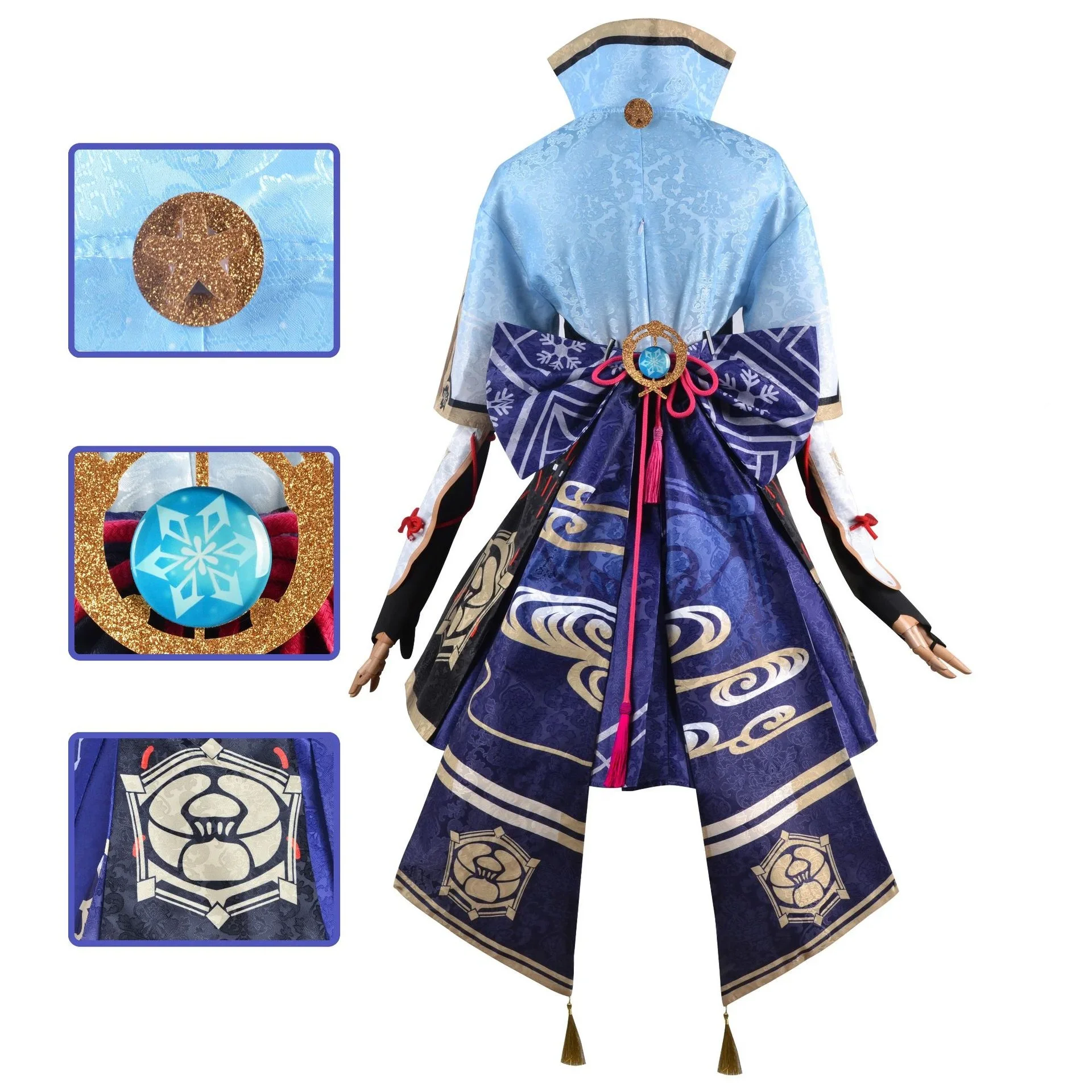 Genshin Impact Kamisato Ayaka Cosplay Costume Comic Exhibition Party Carnival Uniform Set Complete Set of Props