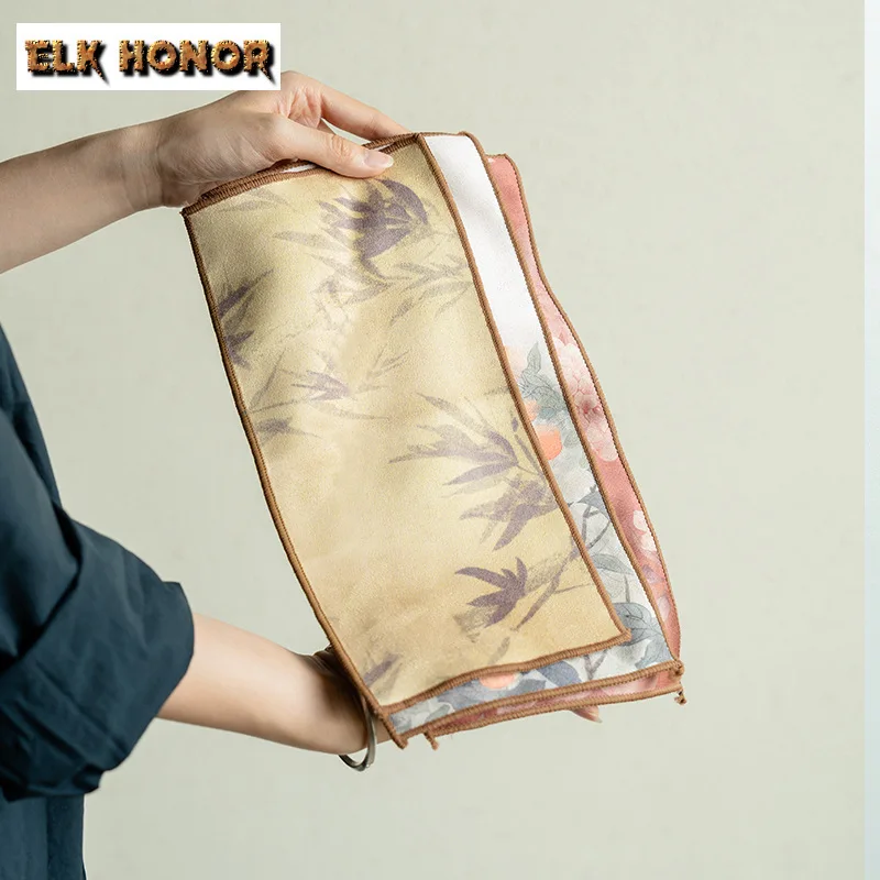 Water Absorption Tea Towel Tea Cloth Thickened Coffee Table Cloth Zen Teaware Towel Thick Suede Rag Pad Tea Table Accessories