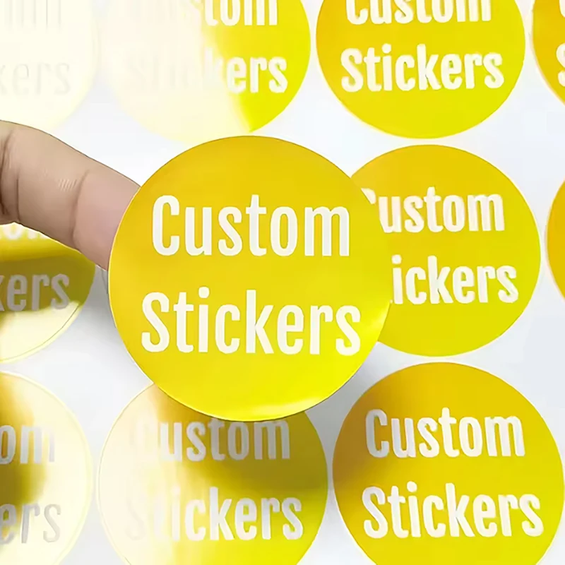 4cm square circular waterproof vinyl sticker, label water bottle, laptop can packaging, DIY clip and paste custom logo sticker
