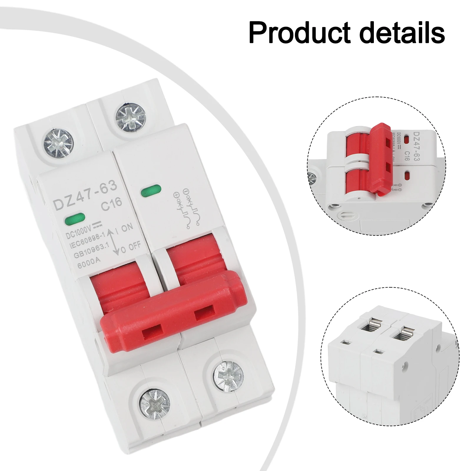 Effective Circuit Protection DC Circuit Breaker 500V 2 Pole Double MCB Solar PV 20A Amp Control Equipment Panels
