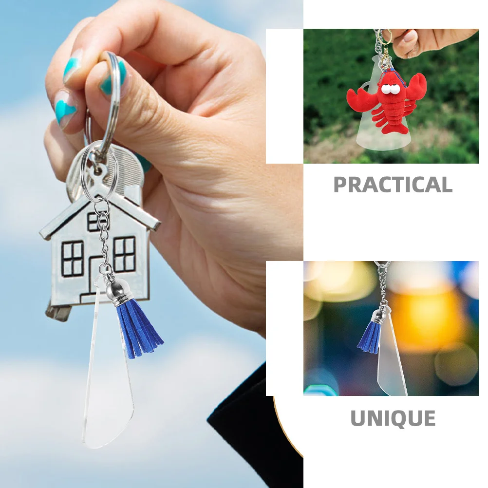 

30 set Acrylic Keychain Blanks Horn Shape Diy Sublimation Craft Material For Pendant Tassel Decorative Keychain Jewelry Making