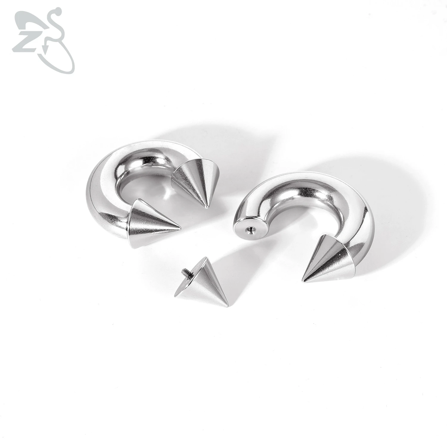 ZS 1PC 00/0/2/4/6/8G Spike Edelstahl Nasenring Für Männer Frauen Punk Große Gauge Septum Piercings Spike Ohr Flesh Expander – Detail 3