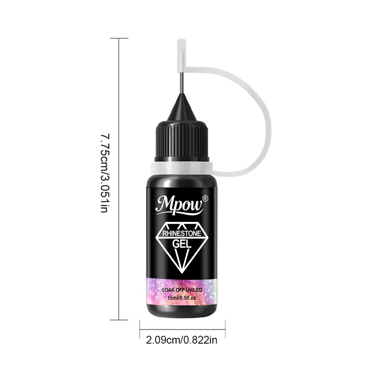 Mpow 15ml Multi-Purpose Rhinestone Gel with Precision Tip 3D Relief Sticker Sealer Glitter Fixative Needs UV LED Nail Art Tool image 6