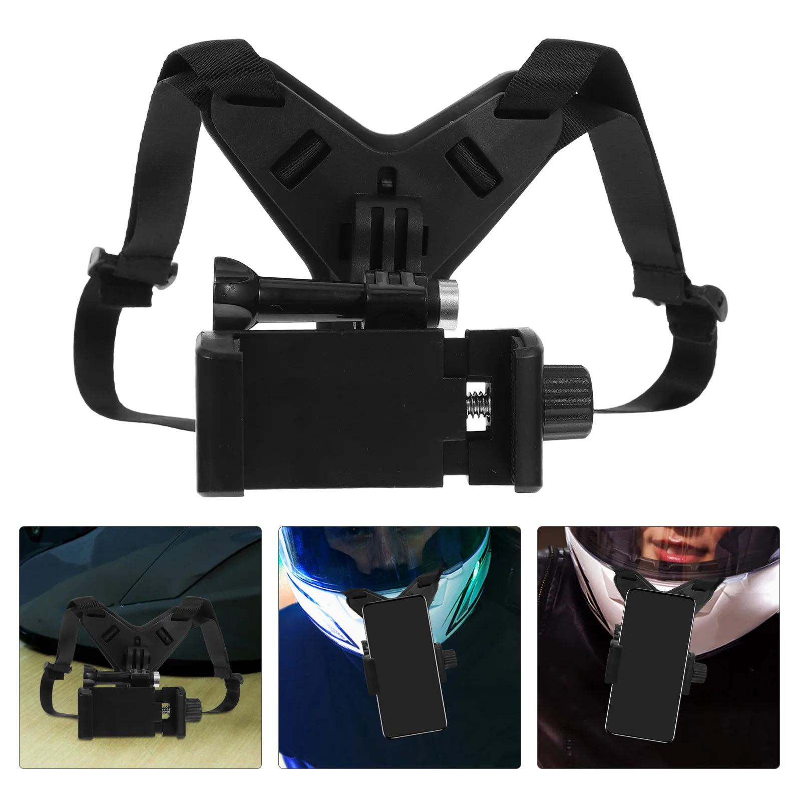 

Mobile Phone Holder Buckle Strap Mount Button Motorcycle for Camera Abs Chin
