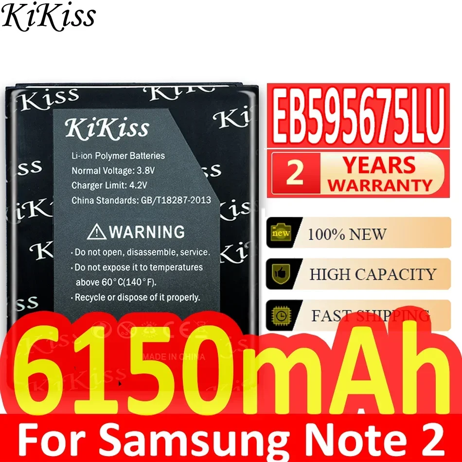 EB595675LU Battery 6150mAh For Samsung GALAXY Note 2 II N7100 N7105 N7102 T889 L900 N7108D Mobile Phone Batteries