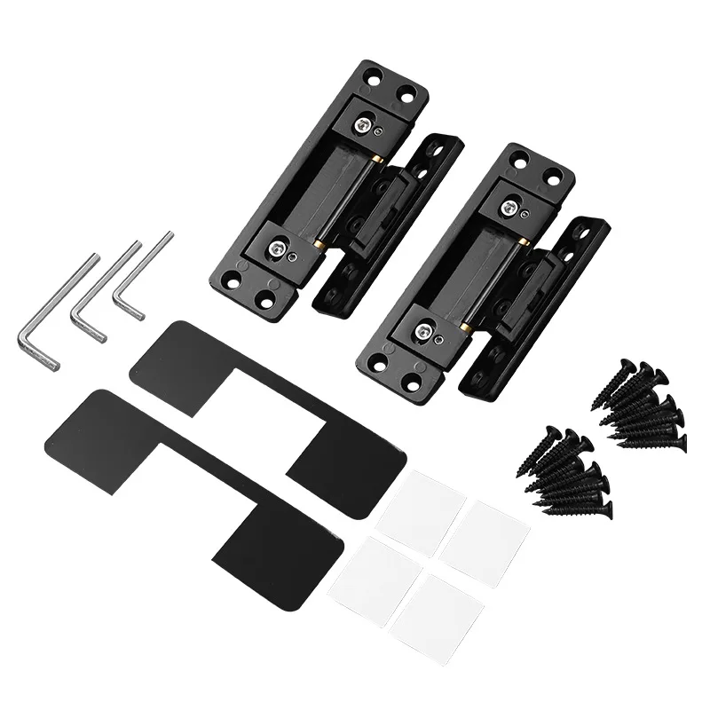 Dobradiça bidimensional oculta, porta invisível ajustável, liga de zinco, porta ecológica, dobradiça cruzada, 1 peça