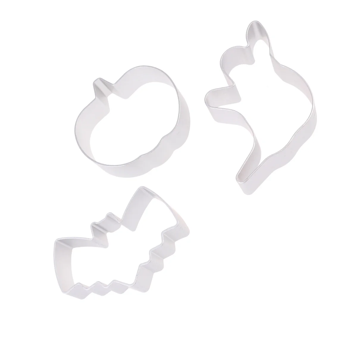 

3Pcs Aluminum Alloy Halloween Cookie Cutter Set Pumpkin Ghost Bat Biscuit Mold DIY Baking Party Supplies Cookie Cutters