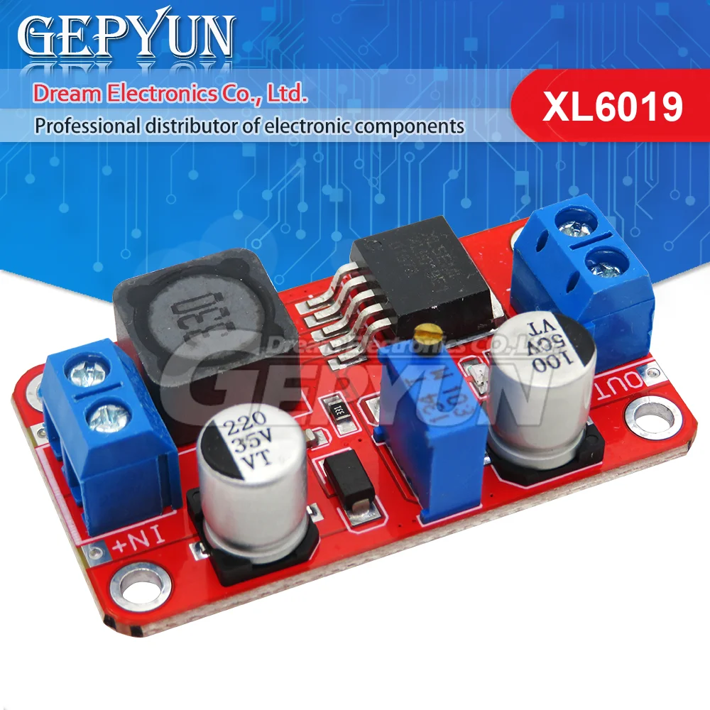 XL6019 step-up 5A Current DC to DC 3V-35V to 5V-40V Adjustable Boost Power Supply Board Module