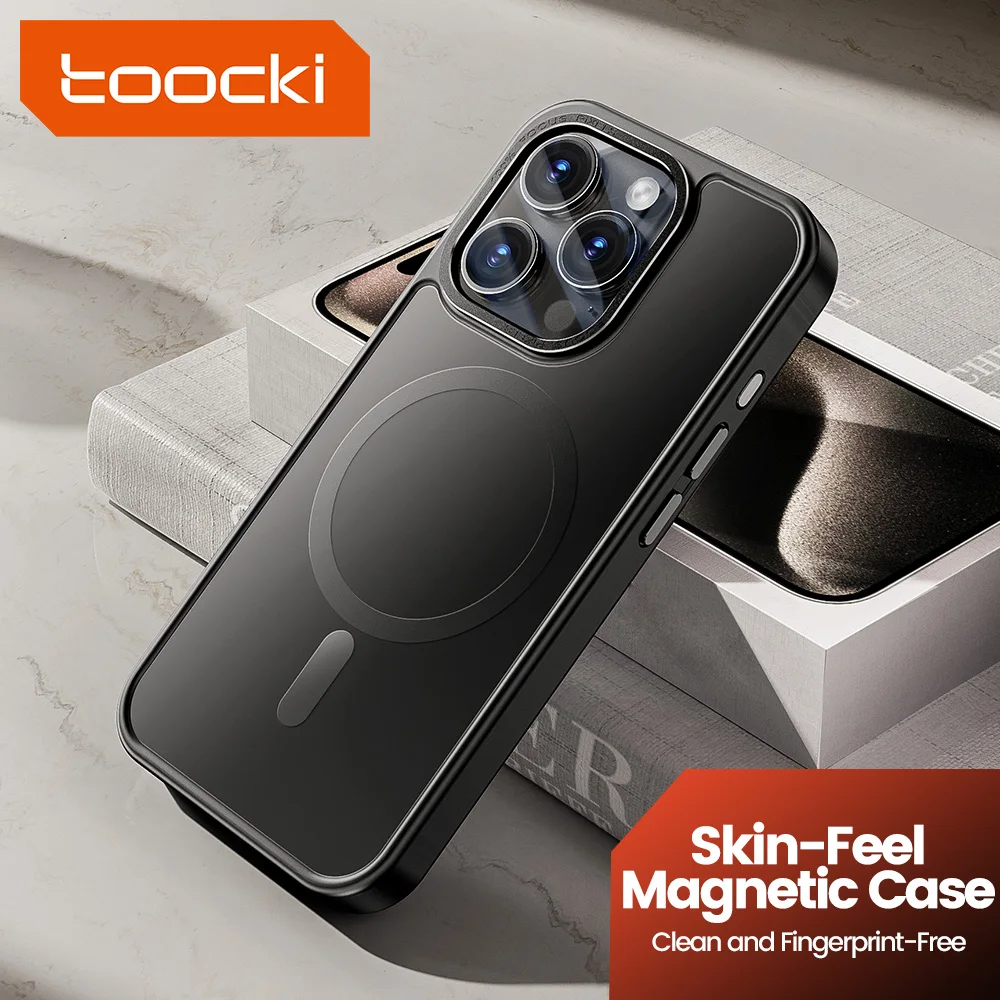 Магнитный прозрачный чехол Toocki с беспроводной зарядкой для iPhone 15 14 13 12 Pro Max Plus, мягкий, из ТПУ, противоударный