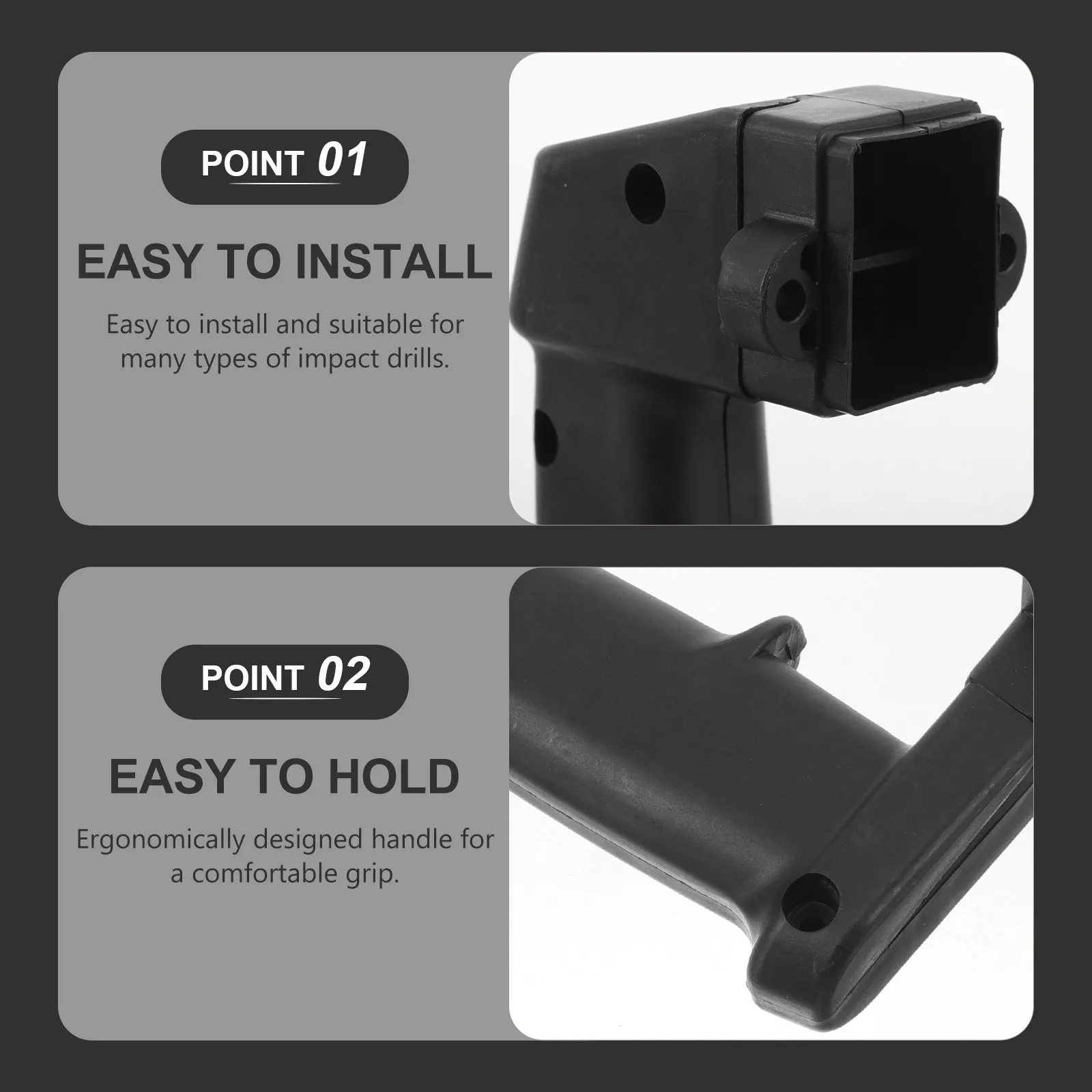 

Plastic Electric Hammer Handle Replaceable Side grip Adjustable Sturdy Non-Slip Grip for Tight Spaces Precision Control