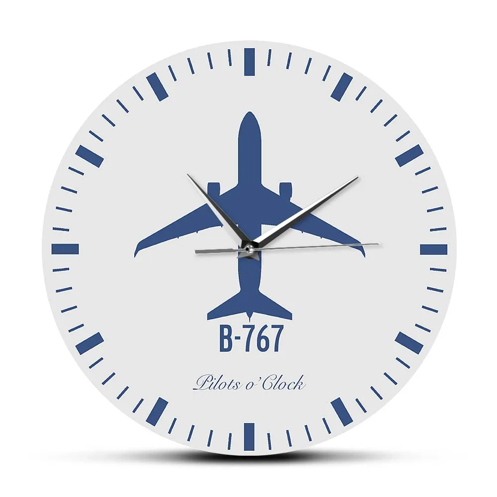 

Пользовательские настенные часы с именем пилота для мужчин, пещеры, спальни, Boeing 767, доступ к самолете, домашний декор, персонализированные настенные часы-авиатор