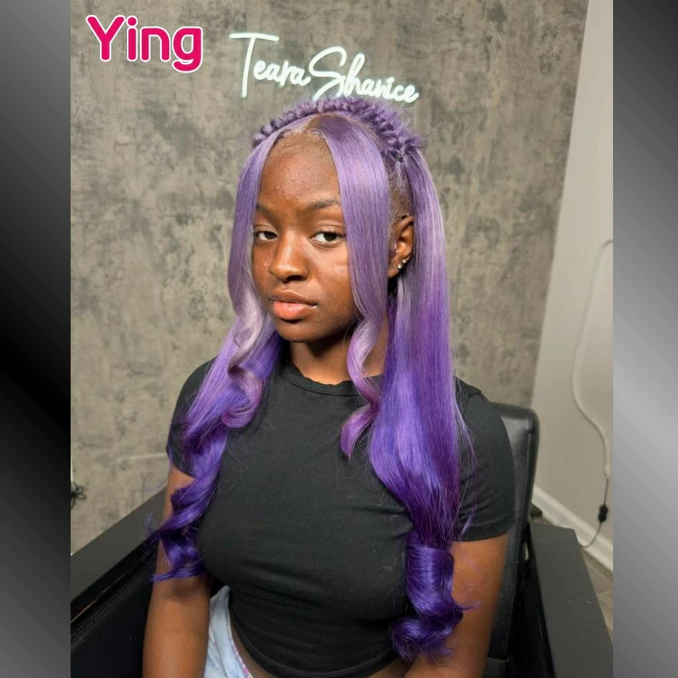 200% ברזילאי גל רופף ברזילאי גל ורוד סגול צבעוני 12a 13 x4 13 x6 תחרה חזיתית פאות שיער אדם prepipgs