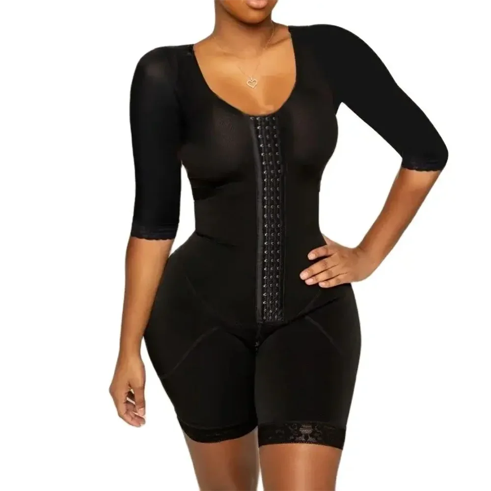 Full Body Shaping Bodysuits For Half Sleeve Compression Garments After Liposuction Postpartum Shapewear For Women