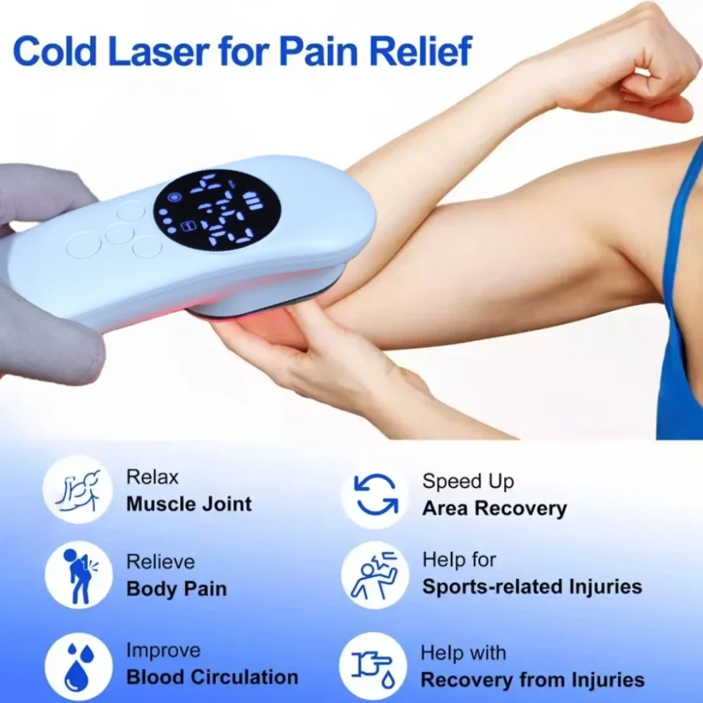 Medical Grade 650nm 808nm Low Level Laser, Effective Non-Invasive Pain Relief for Lower Back Neck Knees Humans