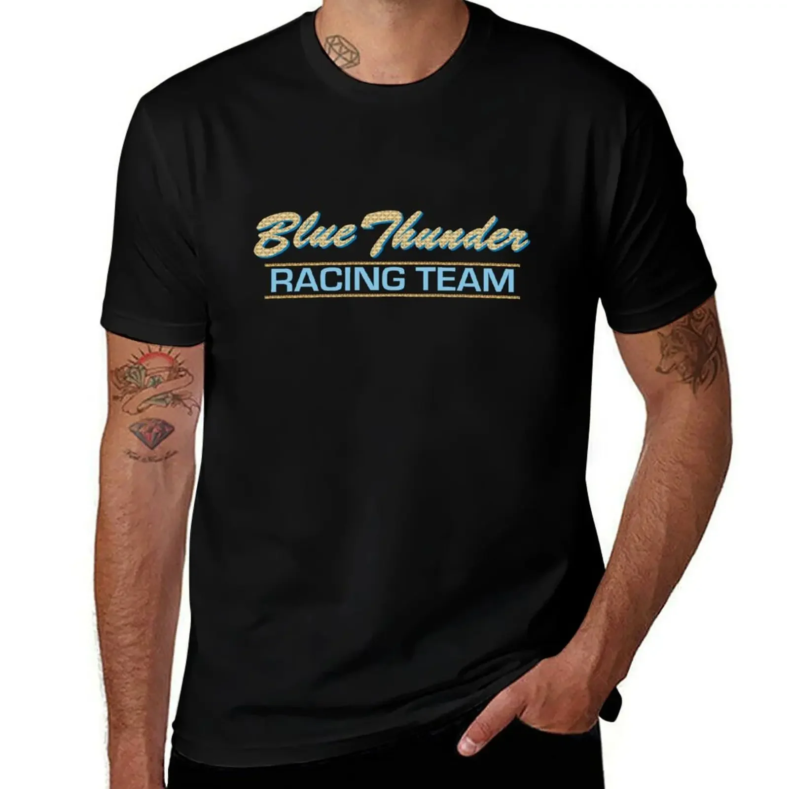 

Футболка с принтом Blue Thunder Racing Team, одежда в стиле хиппи, мужская одежда большого размера