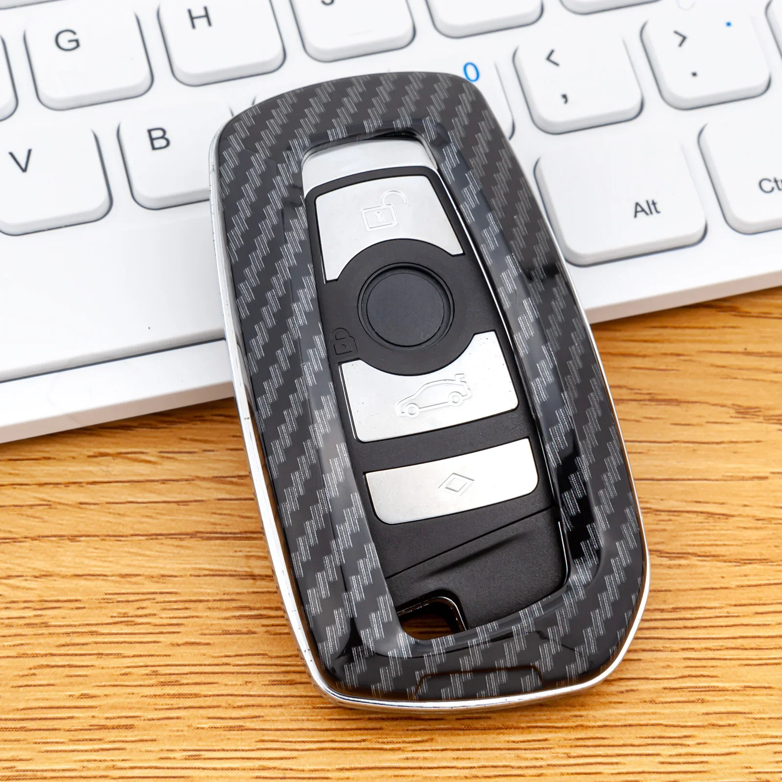 

ABS Plastic Carbon Fiber Car Smart Key Case Protective Cover For 2009-2021 BMW 1 2 3 4 5 6 7 Series X3 X4 F06 F10 F22 F30 F32