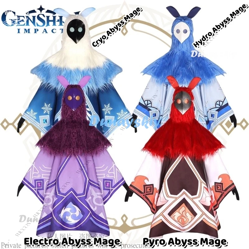 

Electro Abyss Mage Hydro Abyss Mage Cryo Abyss Mage Abyss Mage Pyro Abyss Mage Cosplay Costume Genshin Impact Halloween Party