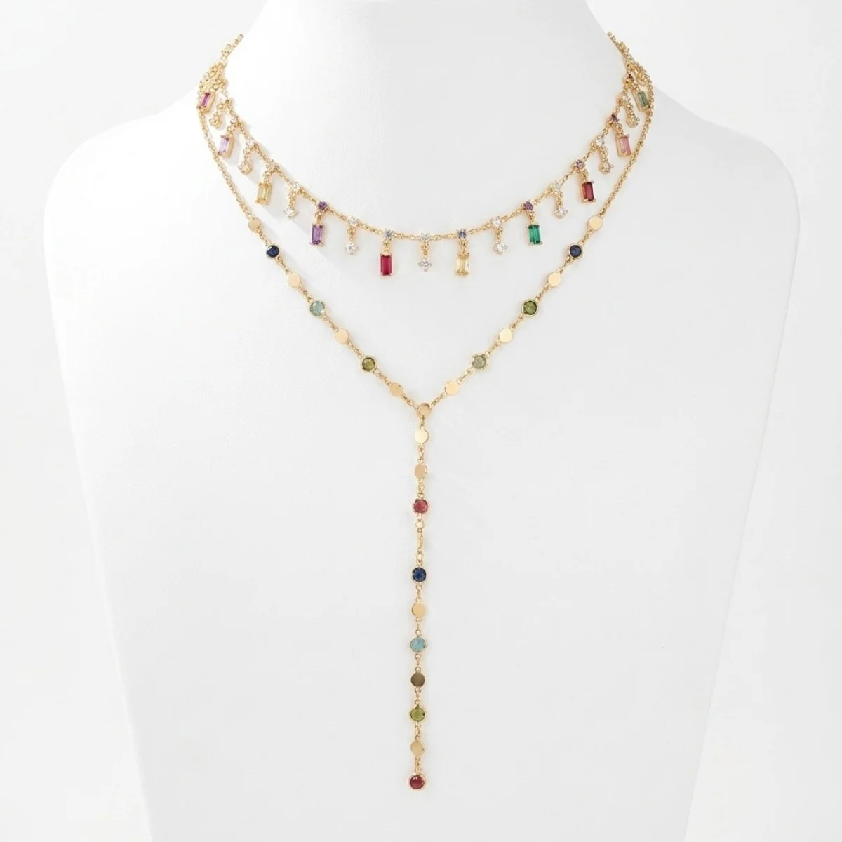 Leichter Luxus Funkelnde Bunte Strass-Quasten-Halskette für Frauen Eleganter Exquisiter Kristall Y-förmiger Choker Brautjungfern-Schmuck – Detail 28