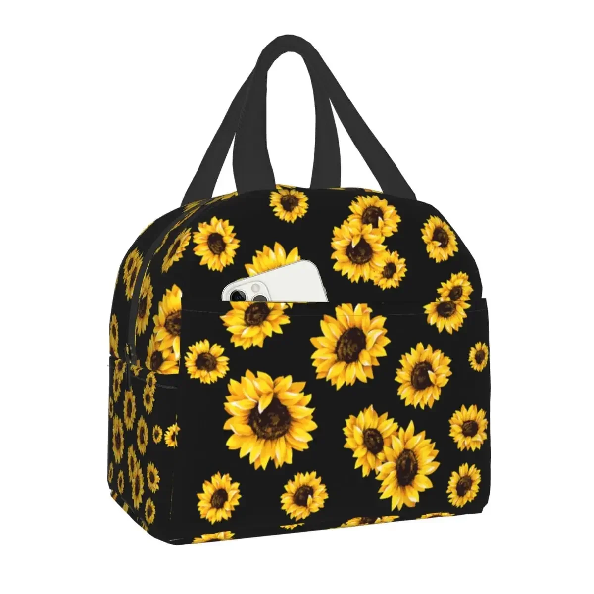 

Luxury Flowers Sunflower Lunch Bag Women Cooler Thermal Insulated Daisy Floral Lunch Box for Kids School Portable Picnic Bags