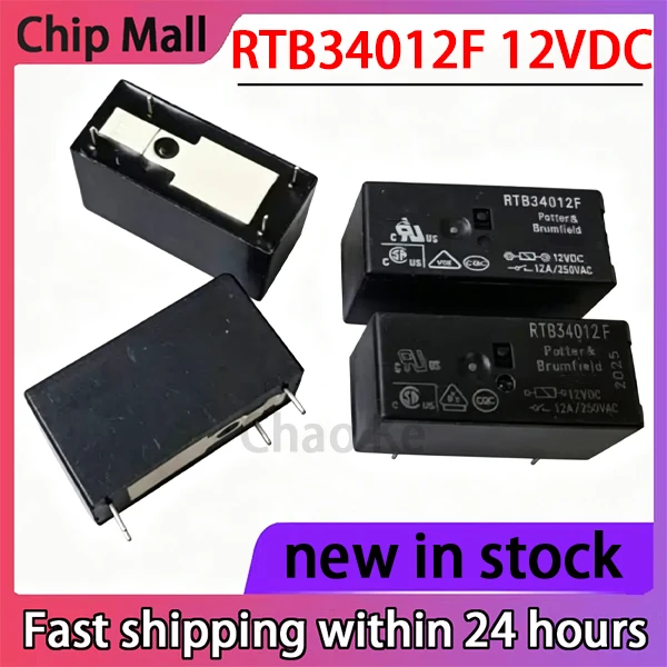 1PCS RTB34012F 12VDC Relay 4-pin 12A