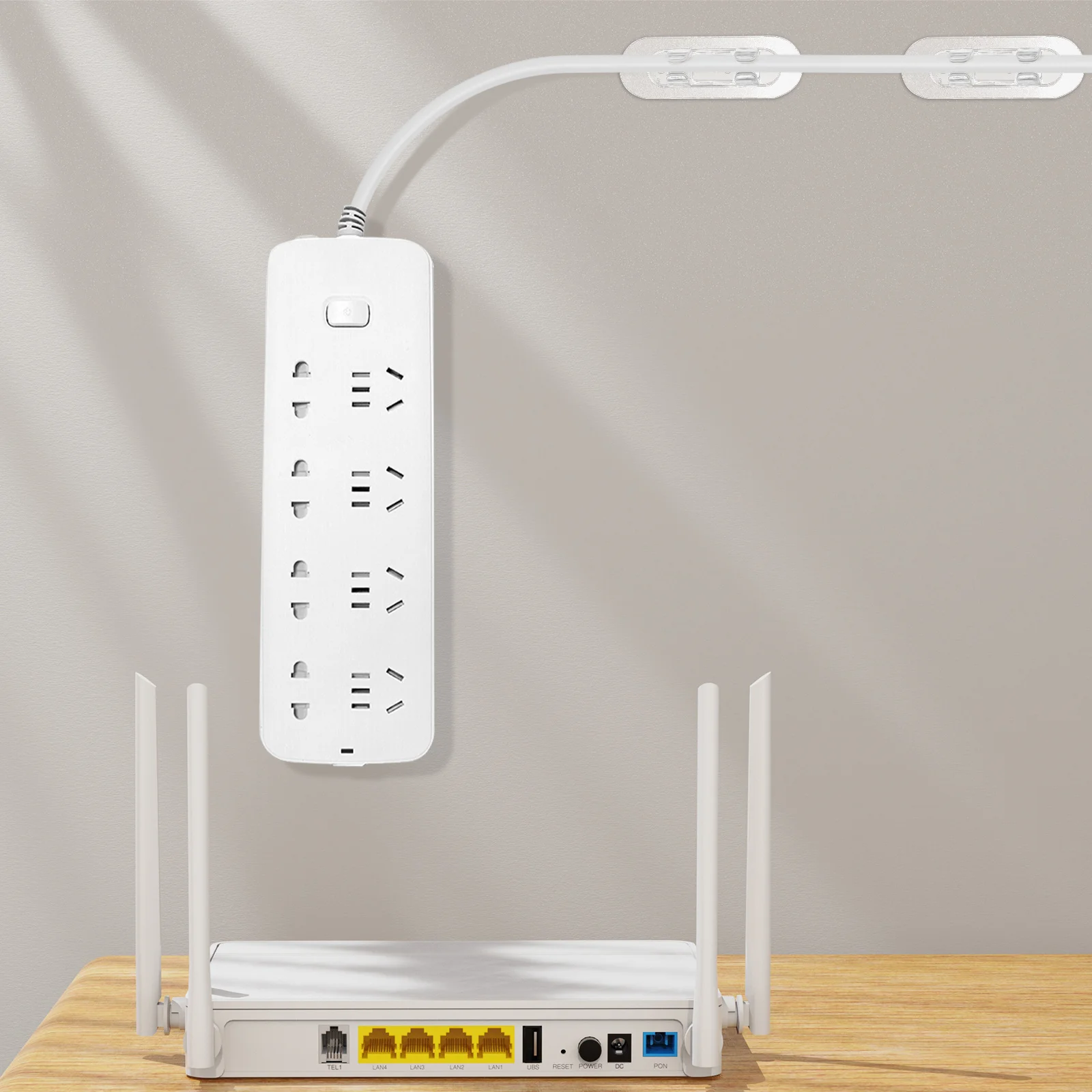 

UKCOCO 30 Pcs Self Adhesive Cable Clips Cord Organizer for Wall Desk Christmas Lights Car Dash Cam Wire Management