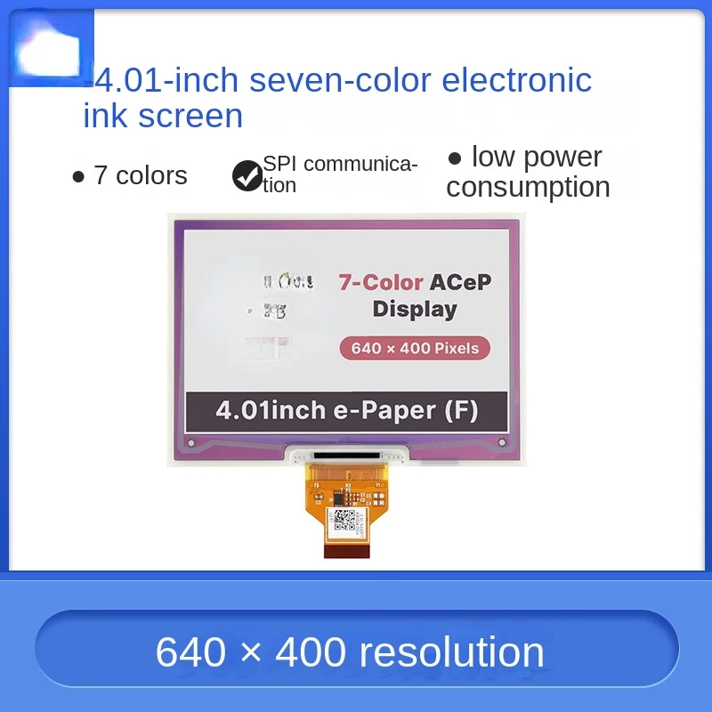 

4.01 inch 7 color electronic ink screen bare screen e-Paper 640×400 resolution SPI communication