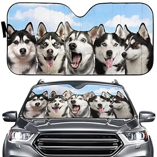 Husky Dog Window Shade, Window Shade, Car Windshield Sunshade for Car SUV Truck Front Window Sunshade Sunshade , Car