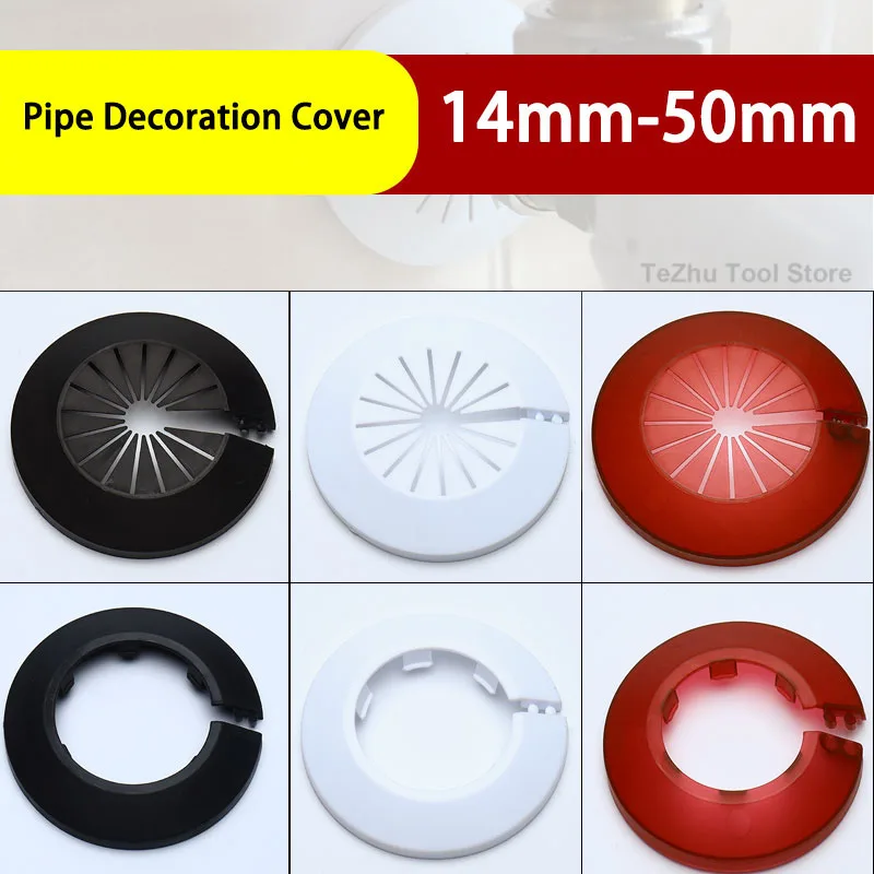 14mm-50mm Pipe Plug Decoration Cover Radiator Pipe Collars Shower Faucet Angle Valve Snap-on Plate Kitchen Faucet Accessories