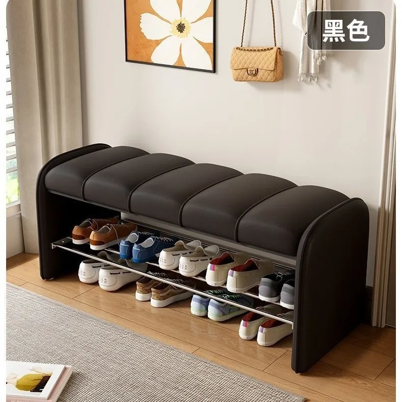 Italian shoe changing stool entry wearing shoes simple art porch sofa door long strip can sit on leather bench