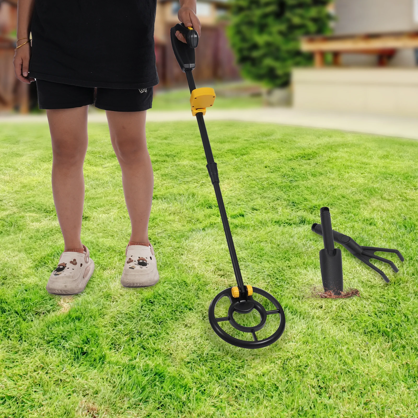 

Портативный детский металлоискатель с регулируемой длиной 71.12-89 см, конструкция из ABS и ПВХ для поиска металла на открытом воздухе, в парках и на мелководье