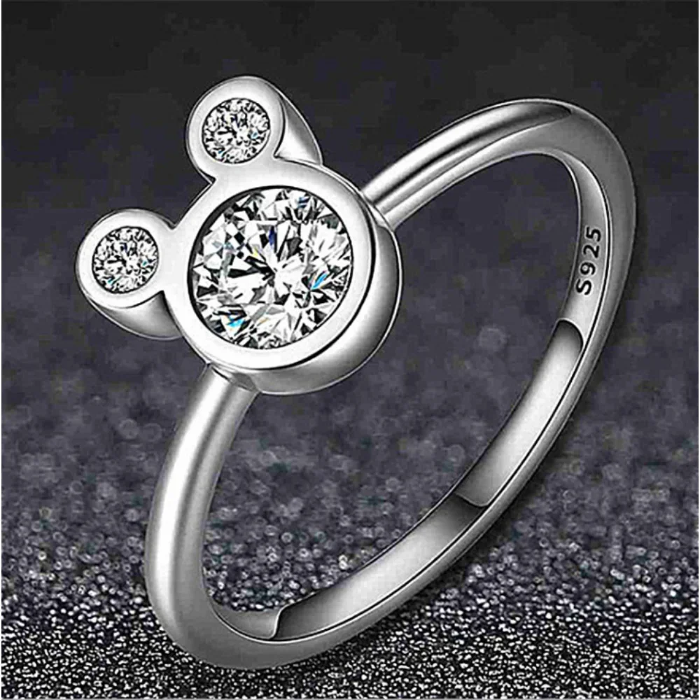 Disney Cartoon Open Rings Mickey Mouse Minnie Anime Jewelry Accessories Girlfriends Ring Jewelry men Women Girls Birthday Gifts