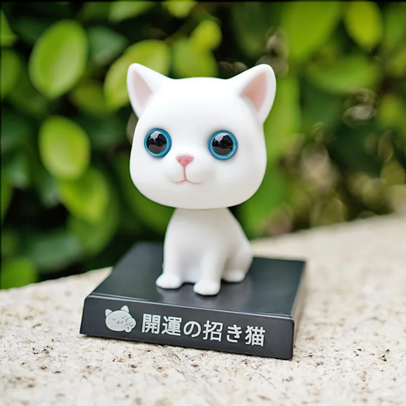 11cm Flocked Cat Shakes Head Doll Car Accessories Mobile Phone Support High Grade Lovely Desktop Accessories Car Decoration Gift