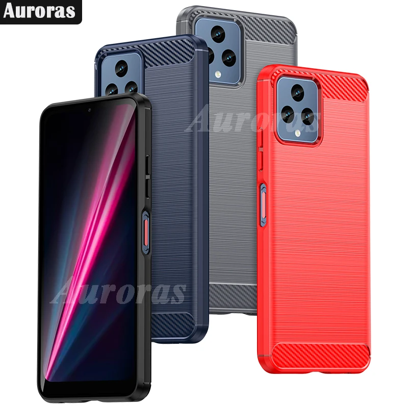 T-mobile Revvl 6X 5G Case İş için Auroras t-mobile Revvl 6X Pro kamera için fırçalanmış doku yumuşak kabuk koruyucu kapak Funda