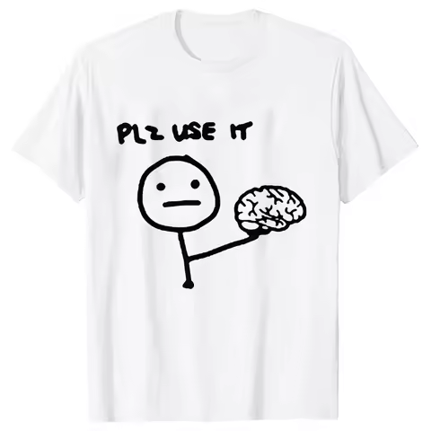 Funny Please Use This Your Brain Sarcasm T Shirts Funny Graphic Y2k Tops Streetwear Short Sleeve Harajuku Humor Joke Men T-shirt