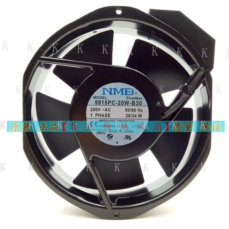C  FOR NMB 5915PC-20W-B30 AC200V 26/34W 50/60HZ 17238 17cm Metal Cooling Fan