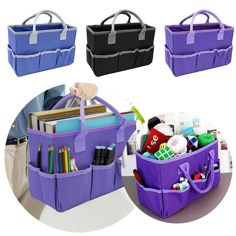 

Multi-function Craft Storage Tote Bag Oxford Fabric with Multiple Pockets Shopping Bag Large Capacity